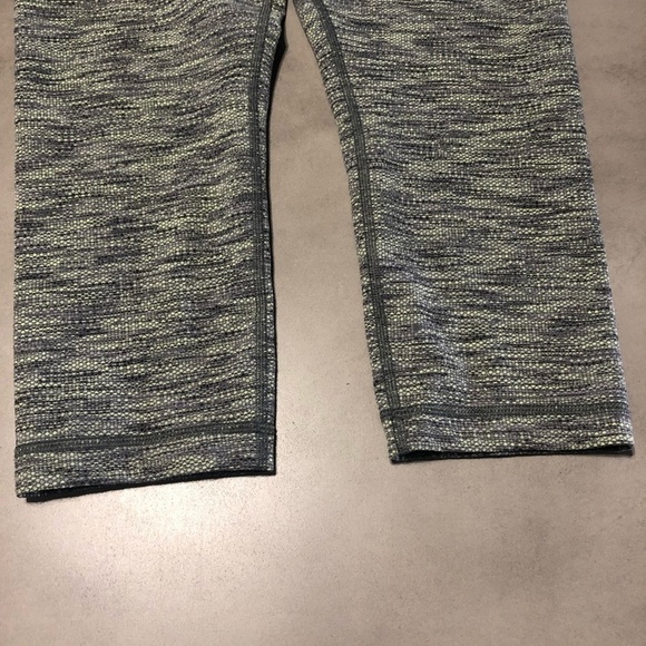 LULULEMON Wunder Under Crop II Diamond Jacquard Space Dye Slate Clarity Yellow - Picture 6 of 9